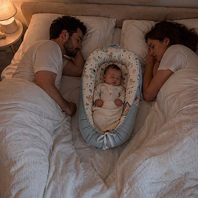 Reducteur de lit mis dans le lit des parents 