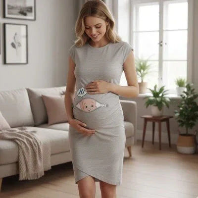 Robe grossesse  grise