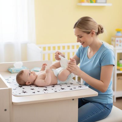 Tapis à langer nomade lavable en machine