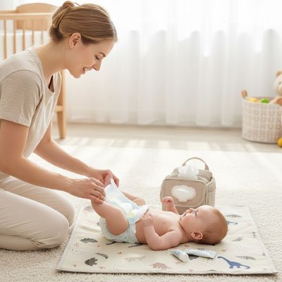 Tapis à langer nomade lavable