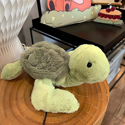 Tortue en peluche verte toute douce