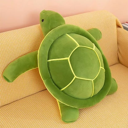 Tortue peluche verte réaliste