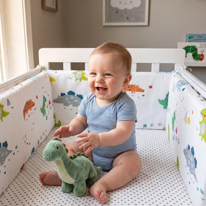 Tour de lit bébé dinosaure securisant