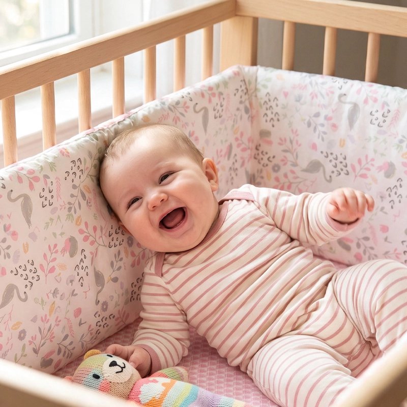 Tour de lit bébé rose pour fille