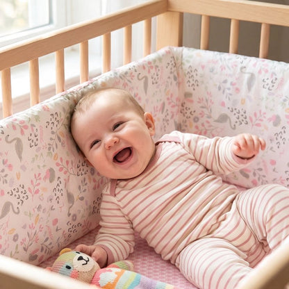 Tour de lit bébé rose pour fille