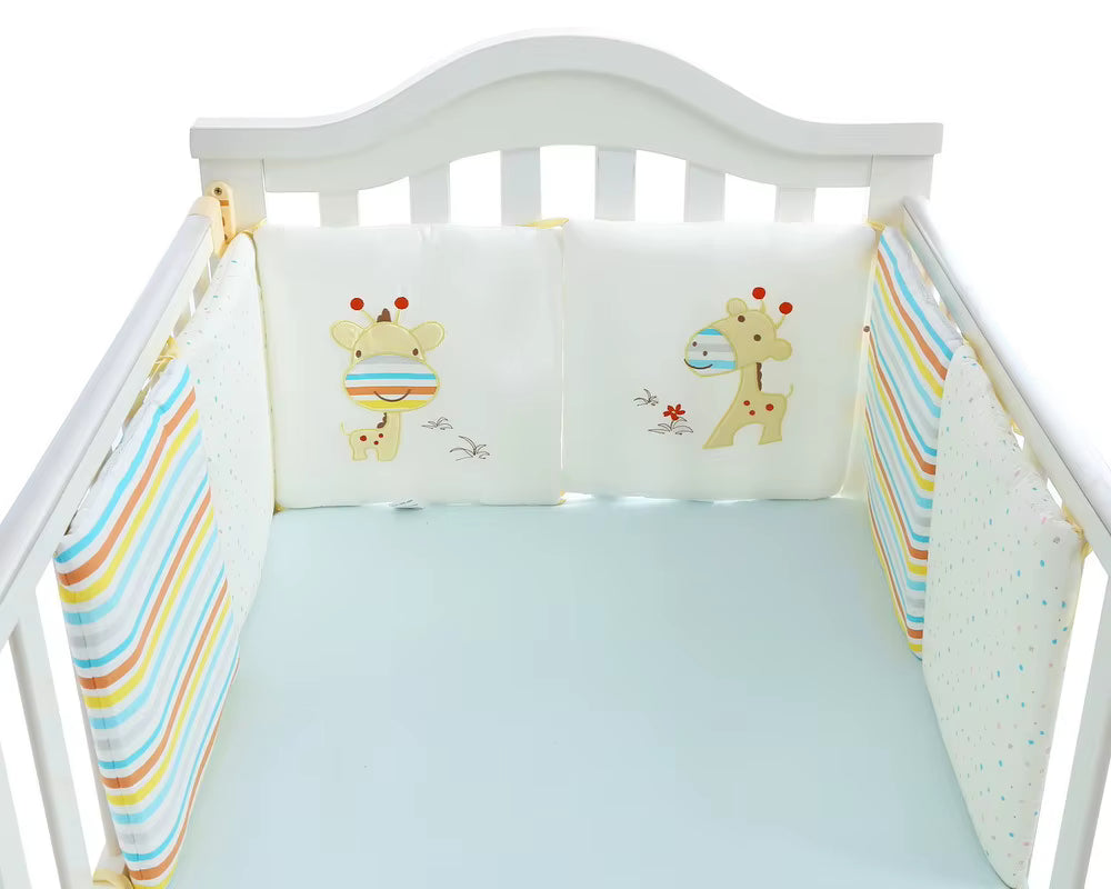 tour de lit jaune girafe protection