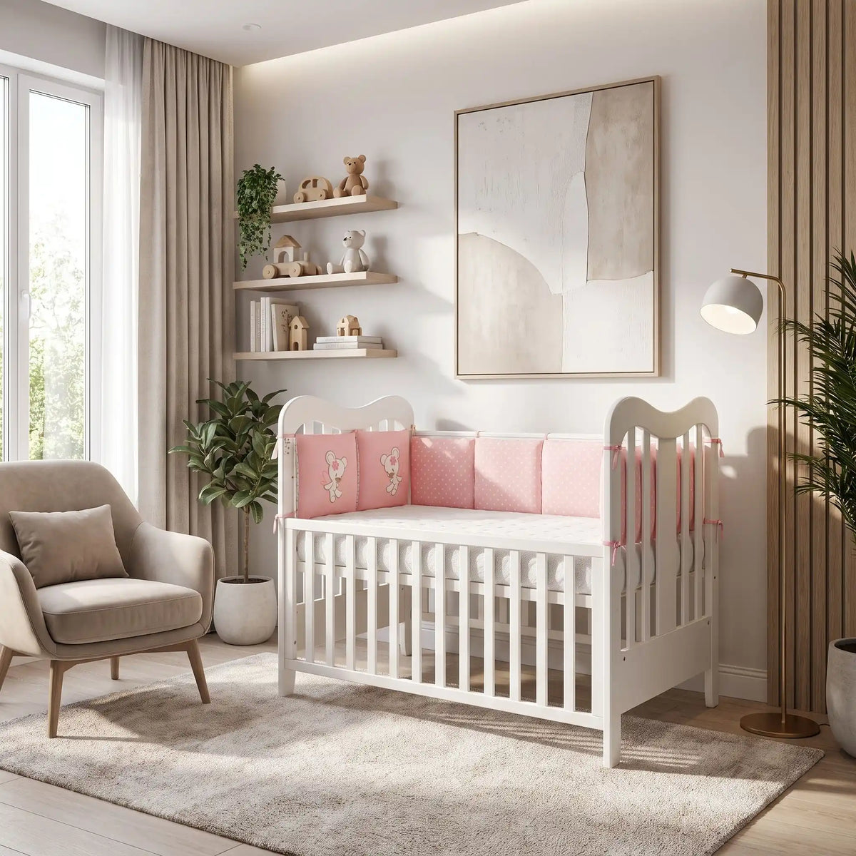tour de lit rose protection fille