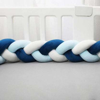 TOUR DE LIT TRESSE BLEU BLANC CIEL - nanoukid