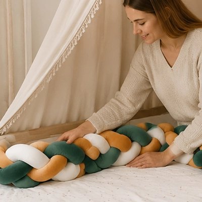 Tresse de lit vert protège bébé durant son sommeil
