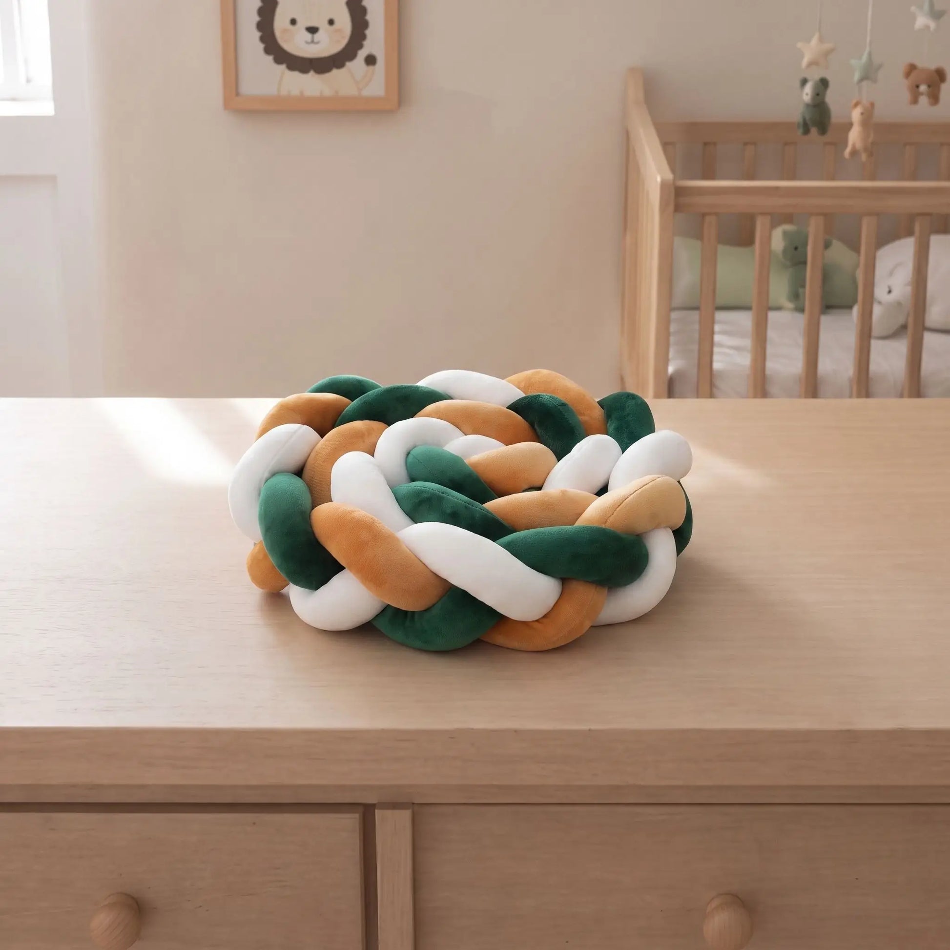 tresse de lit orange vert et blanc