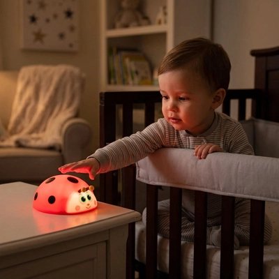 Veilleuse bébé coccinelle rouge