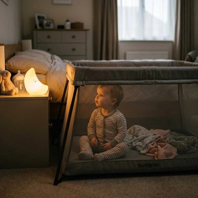 Veilleuse bébé lune rassurante 