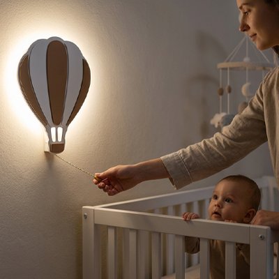Veilleuse bebe  murale ballon gonflable  marron